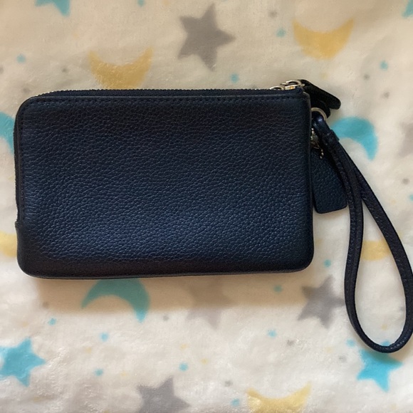 Navy Blue Coach wristlet. Good condition. - Picture 3 of 5